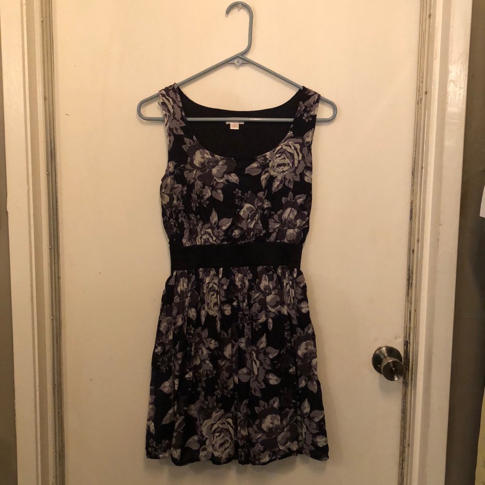 Black and grey floral dress
